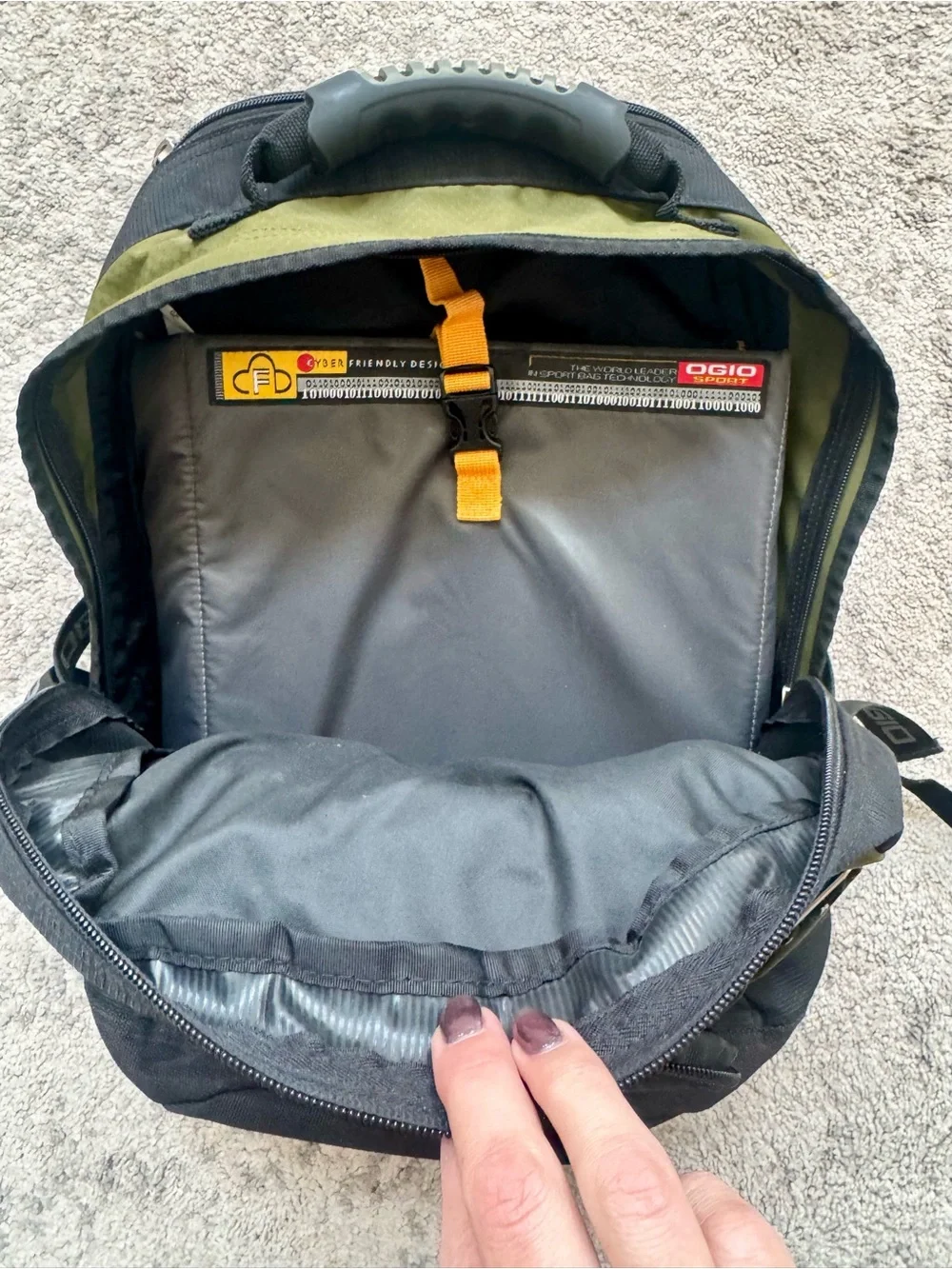 OGIO Sport Olive Green Black Laptop Backpack Travel School